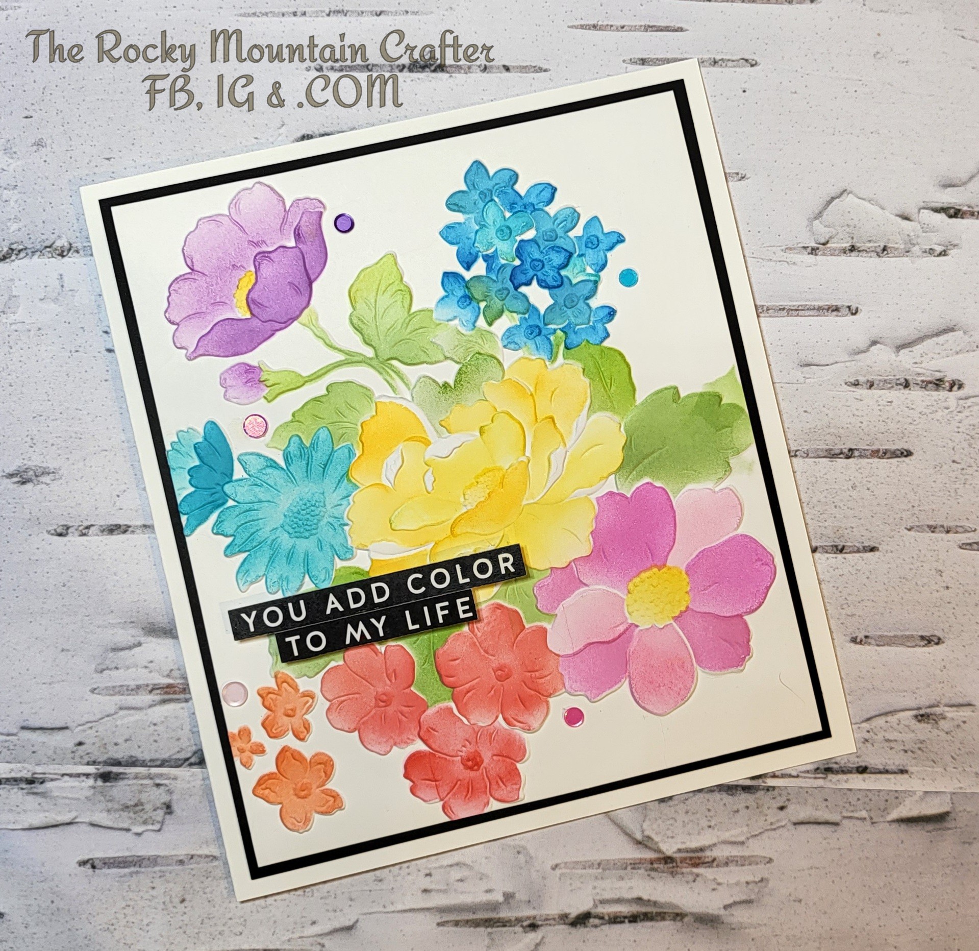 A colorful flower bouquet card with video