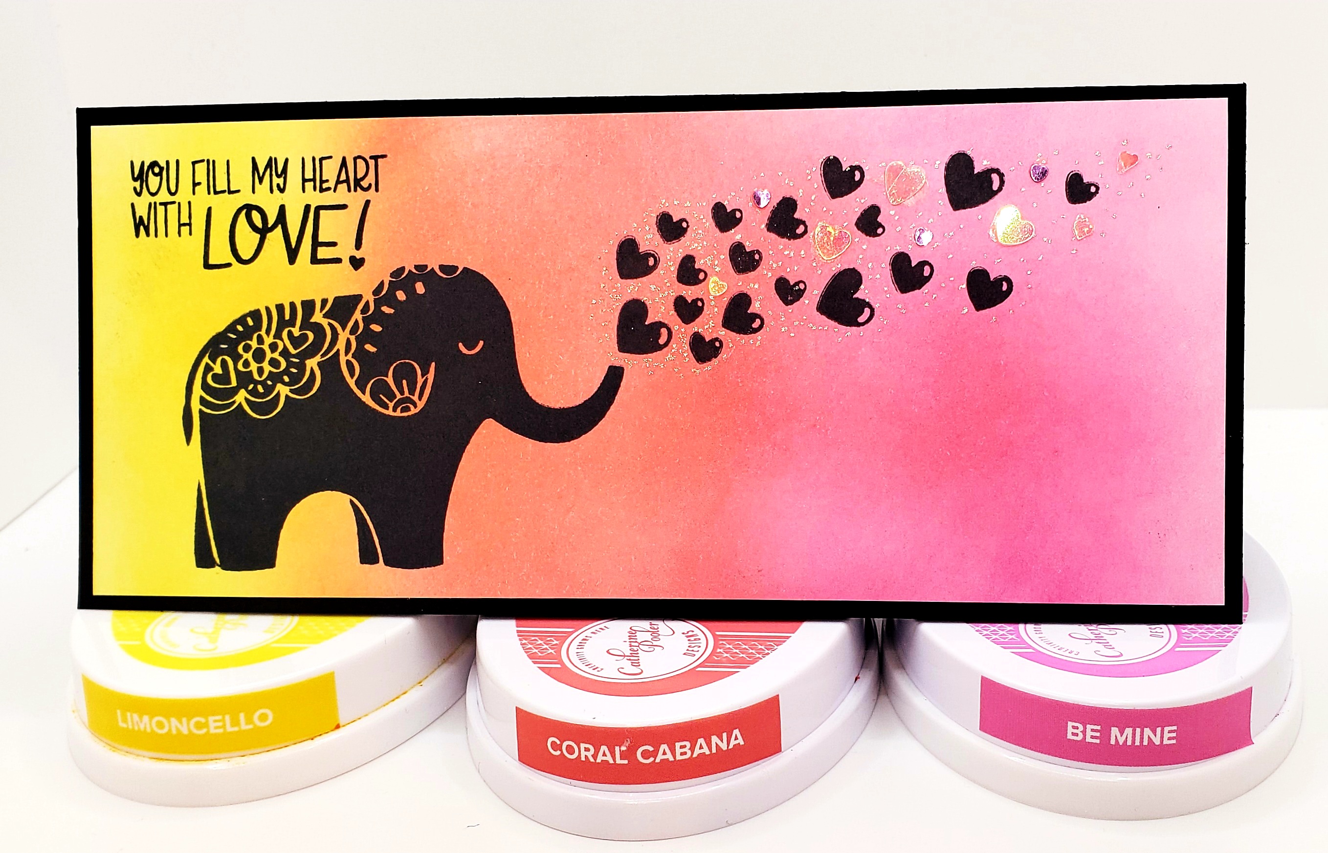 Blended background Elephant Card