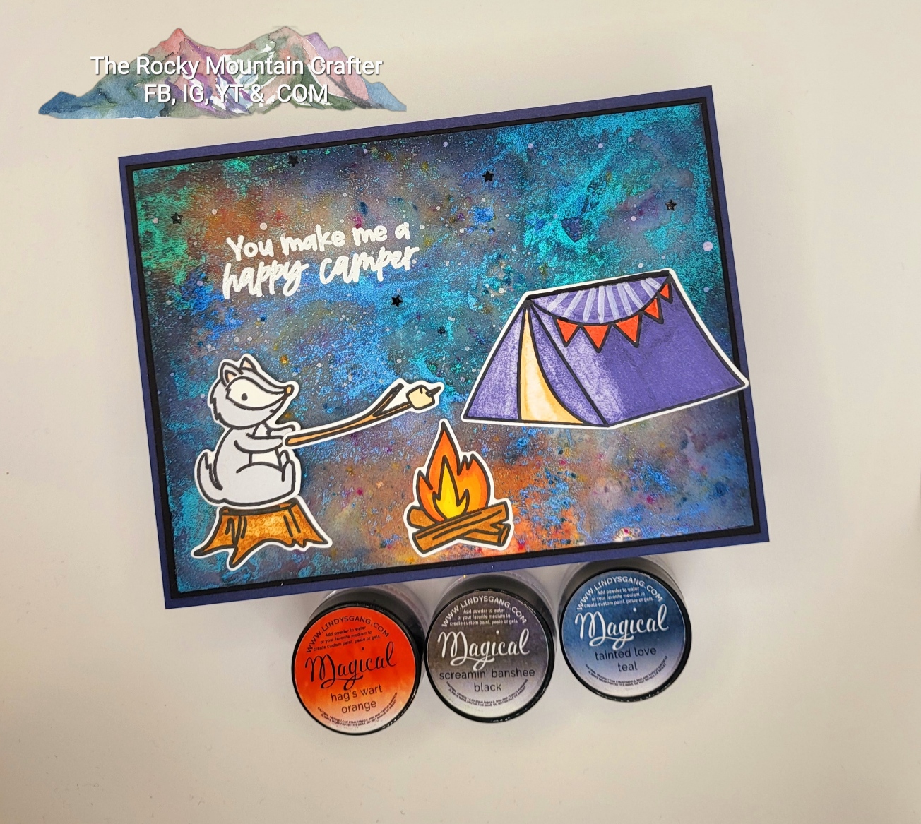 Lindy’s Magicals Powders night sky camping scene with video